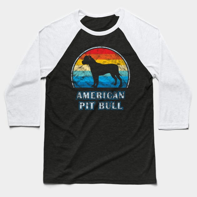 American Pit Bull Terrier Vintage Design Dog Baseball T-Shirt by millersye